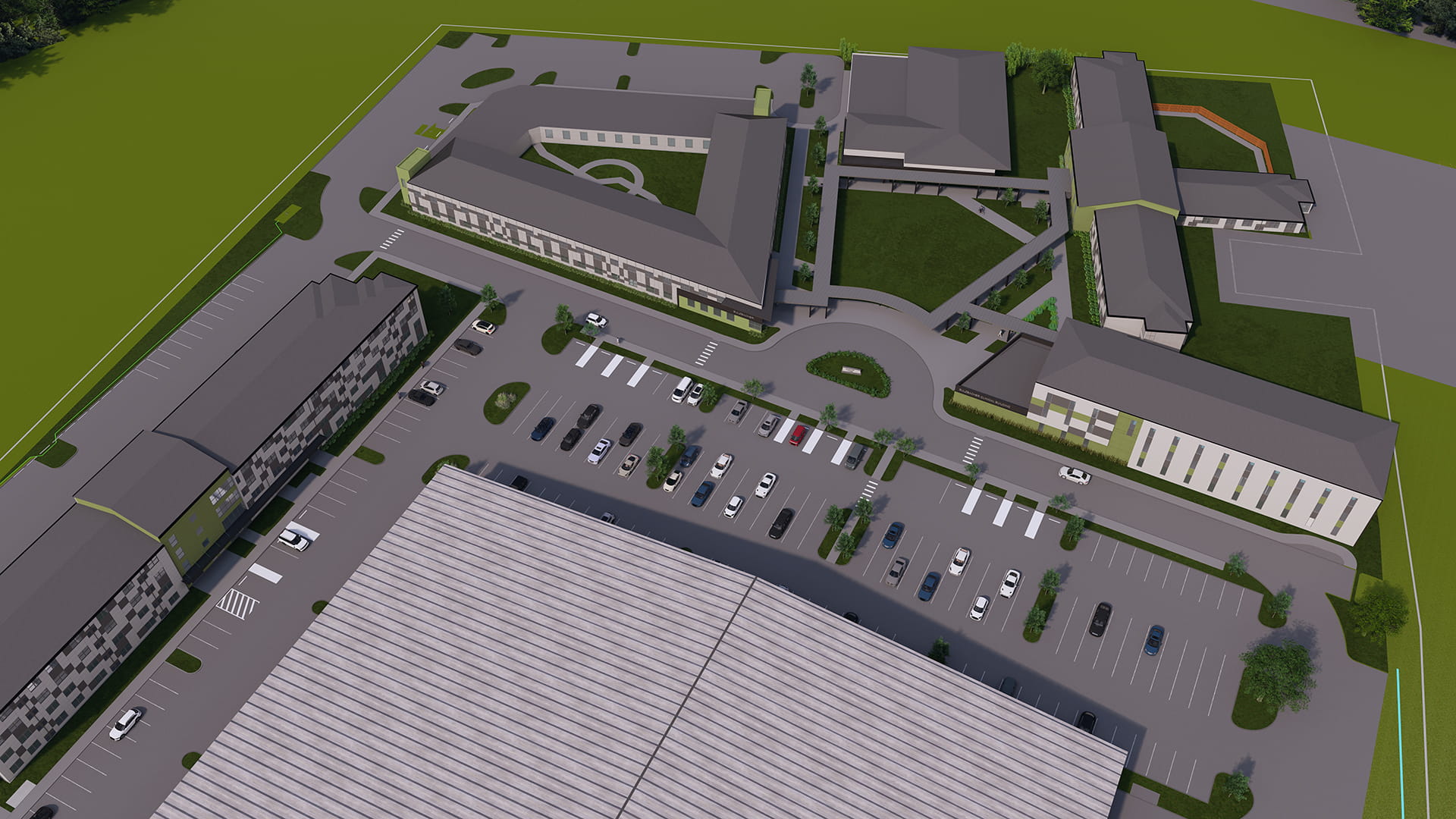 PQH Institutional SulzbacherEnterpriseVillageCampous AerialView